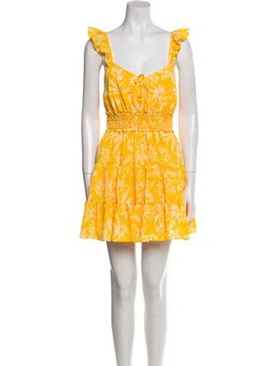 Pre-owned Likely Printed Mini Dress In Yellow