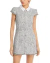 Likely Riello Tweed Button Up Minidress In Brown/white
