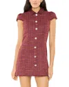 Likely Riello Fringe Tweed Minidress In Red