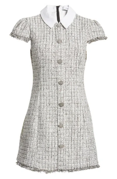 Likely Riello Tweed Button Up Minidress In Brown/white