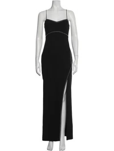 Pre-owned Likely Scoop Neck Long Dress In Black