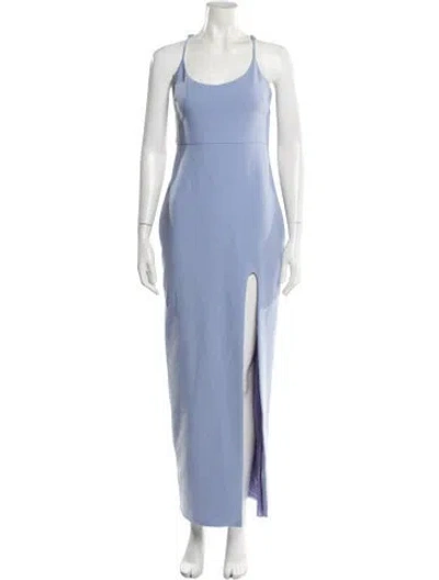 Pre-owned Likely Scoop Neck Long Dress In Blue