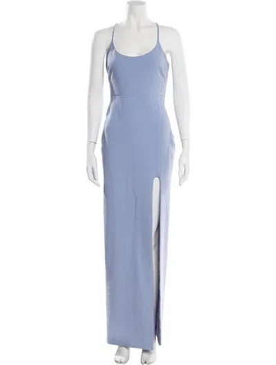 Pre-owned Likely Scoop Neck Long Dress In Blue