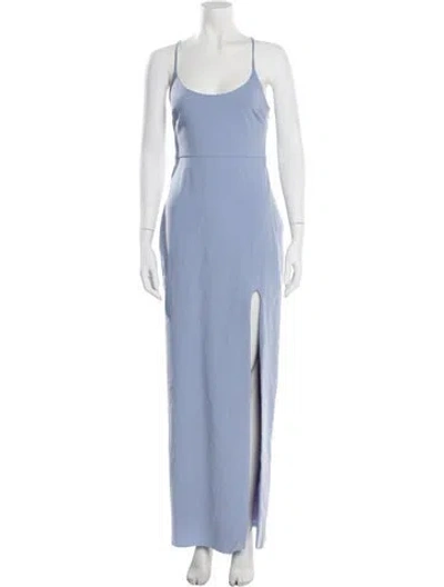 Pre-owned Likely Scoop Neck Long Dress In Blue