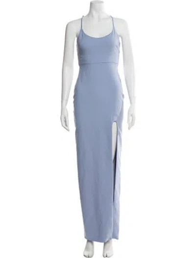 Pre-owned Likely Scoop Neck Long Dress In Blue