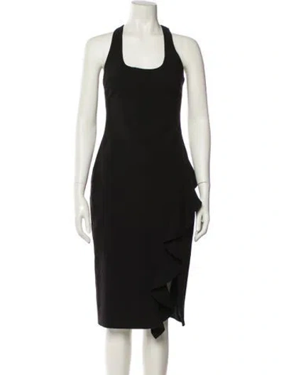 Pre-owned Likely Scoop Neck Midi Length Dress In Black