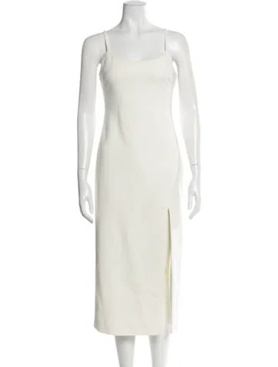 Pre-owned Likely Scoop Neck Midi Length Dress In Neutral