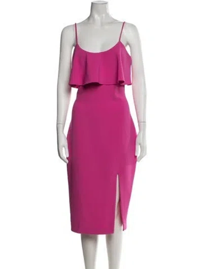 Pre-owned Likely Scoop Neck Midi Length Dress In Pink
