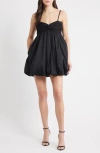 Likely Serefina Mixed Media Bubble Minidress In Black