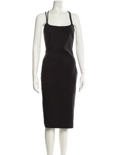 Pre-owned Likely Square Neckline Knee-length Dress In Black