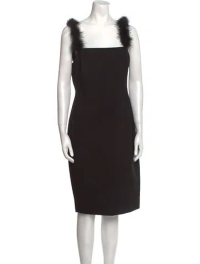 Pre-owned Likely Square Neckline Knee-length Dress In Black