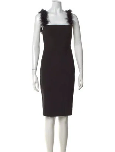 Pre-owned Likely Square Neckline Knee-length Dress In Black