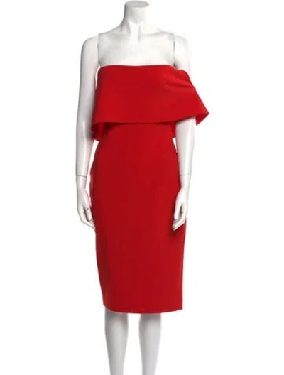 Pre-owned Likely Square Neckline Knee-length Dress In Red