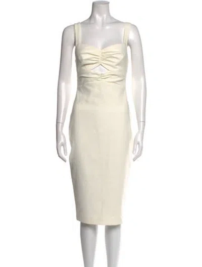 Pre-owned Likely Square Neckline Knee-length Dress W/ Tags In White