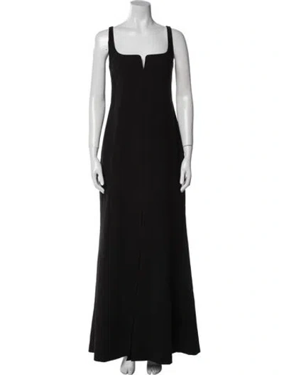 Pre-owned Likely Square Neckline Long Dress In Black