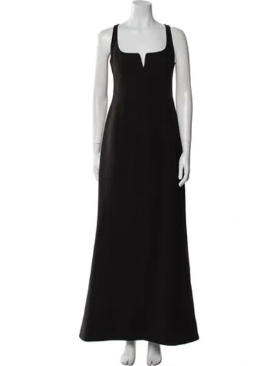Pre-owned Likely Square Neckline Long Dress In Black