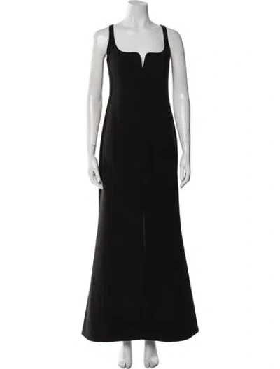 Pre-owned Likely Square Neckline Long Dress In Black