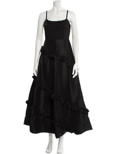 Pre-owned Likely Square Neckline Long Dress In Black