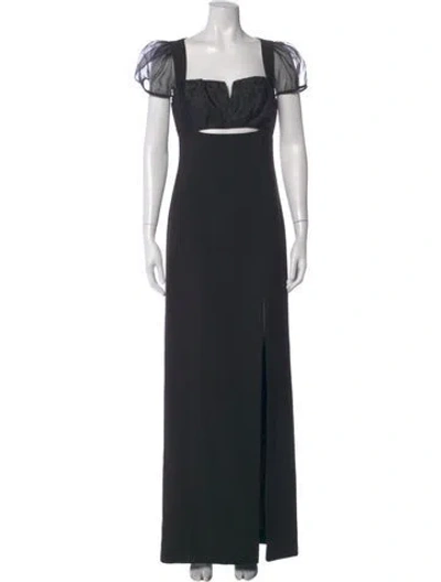 Pre-owned Likely Square Neckline Long Dress In Black