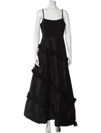Pre-owned Likely Square Neckline Long Dress In Black