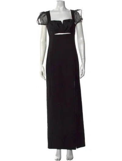 Pre-owned Likely Square Neckline Long Dress In Black