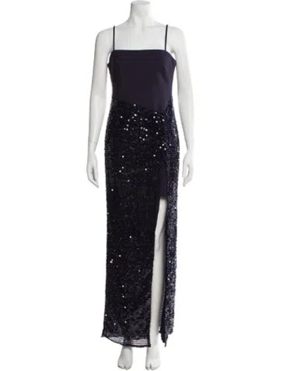 Pre-owned Likely Square Neckline Long Dress In Blue