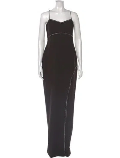 Pre-owned Likely Square Neckline Long Dress In Gray