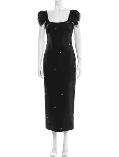 Pre-owned Likely Square Neckline Long Dress In Gray