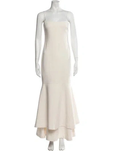 Pre-owned Likely Square Neckline Long Dress In Neutral
