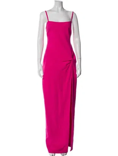 Pre-owned Likely Square Neckline Long Dress In Pink