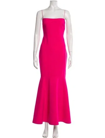 Pre-owned Likely Square Neckline Long Dress In Pink