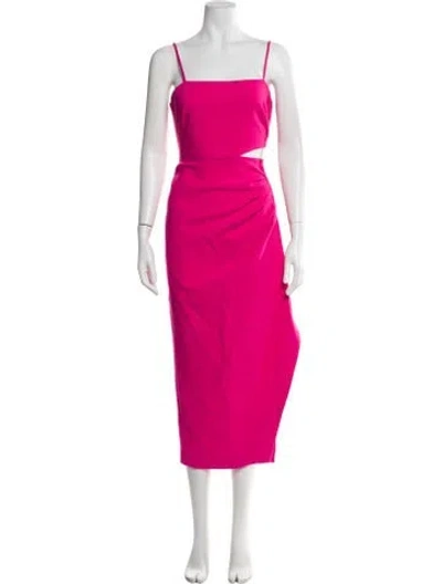 Pre-owned Likely Square Neckline Long Dress In Pink