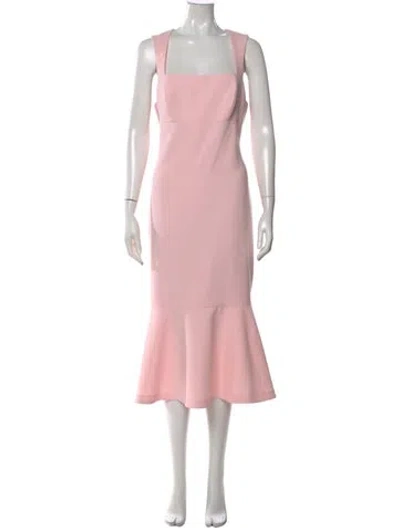Pre-owned Likely Square Neckline Long Dress In Pink