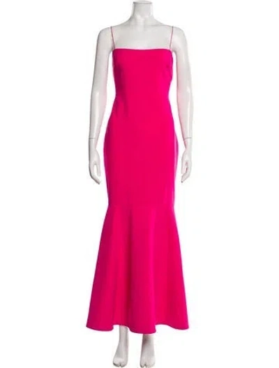Pre-owned Likely Square Neckline Long Dress In Pink
