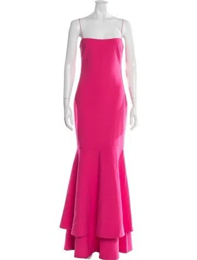 Pre-owned Likely Square Neckline Long Dress In Pink