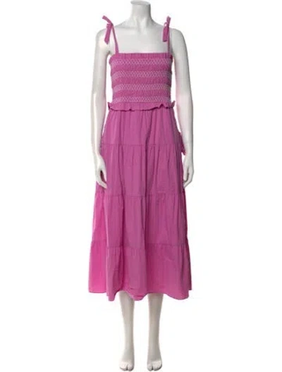 Pre-owned Likely Square Neckline Long Dress In Purple