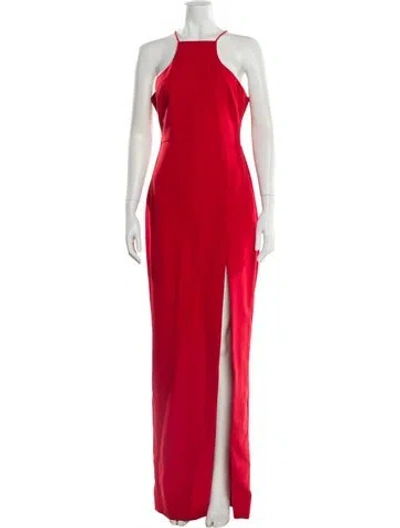 Pre-owned Likely Square Neckline Long Dress In Red