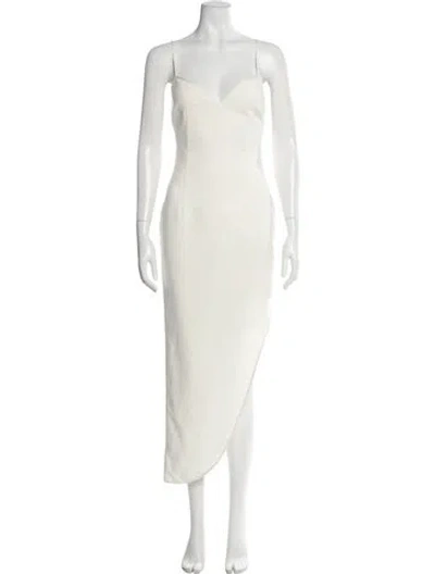 Pre-owned Likely Square Neckline Long Dress In White