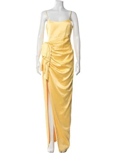 Pre-owned Likely Square Neckline Long Dress In Yellow