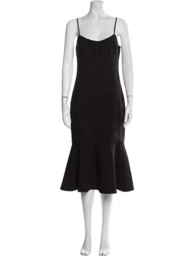 Pre-owned Likely Square Neckline Midi Length Dress In Black