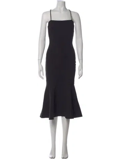 Pre-owned Likely Square Neckline Midi Length Dress In Black