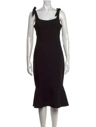 Pre-owned Likely Square Neckline Midi Length Dress In Black
