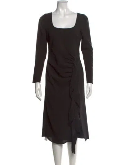 Pre-owned Likely Square Neckline Midi Length Dress In Black