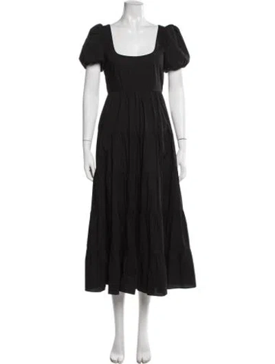 Pre-owned Likely Square Neckline Midi Length Dress In Black
