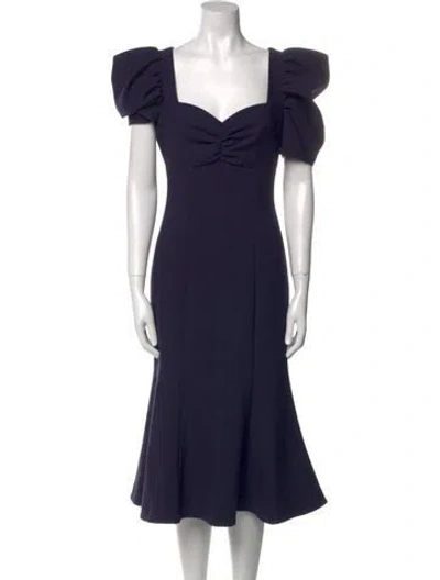 Pre-owned Likely Square Neckline Midi Length Dress In Blue