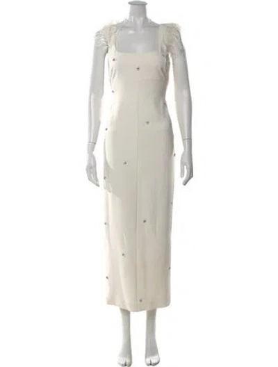 Pre-owned Likely Square Neckline Midi Length Dress In Neutral