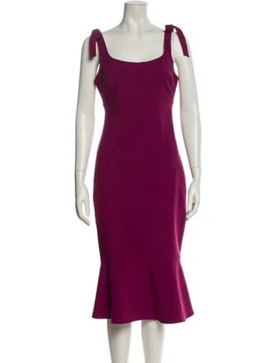 Pre-owned Likely Square Neckline Midi Length Dress In Purple