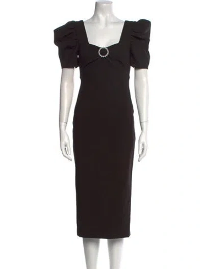 Pre-owned Likely Square Neckline Midi Length Dress W/ Tags In Black