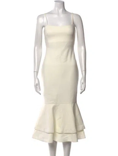 Pre-owned Likely Square Neckline Midi Length Dress W/ Tags In Neutrals