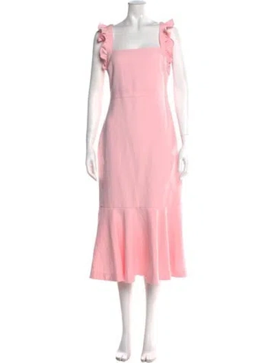 Pre-owned Likely Square Neckline Midi Length Dress W/ Tags In Pink